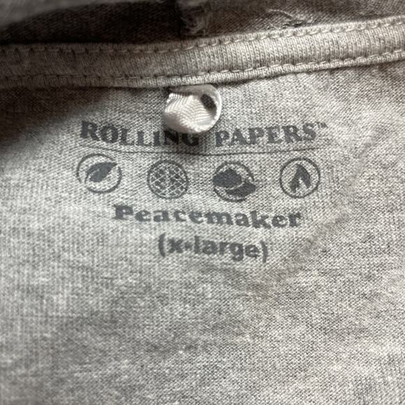 RAW Rolling Papers Hoodie Shirt Size XL Gray Smoke Pot Weed Stash Skater Grunge - Picture 3 of 6